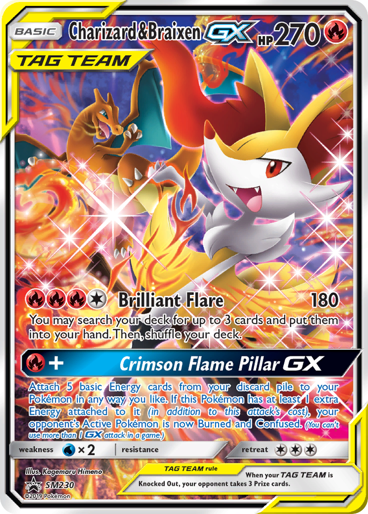 Sun & Moon Promo Charizard & Braixen GX #230